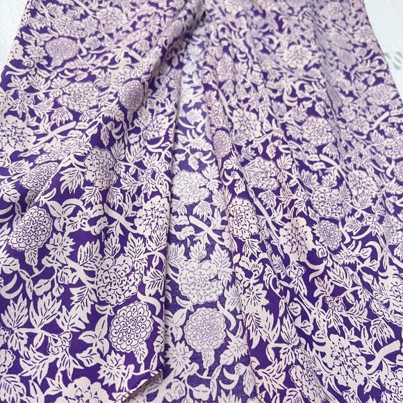 Zara Boho Purple Floral Print Sarong Wrap Skirt Women's S Flowy Midi Cottagecore - Picture 6 of 8